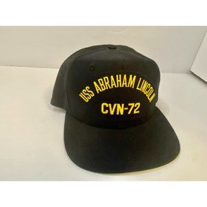 USS ABRAHAM LINCOLN CVN 72 Black Adjustable Cap Hat Made in USA New Era‎ Vintage